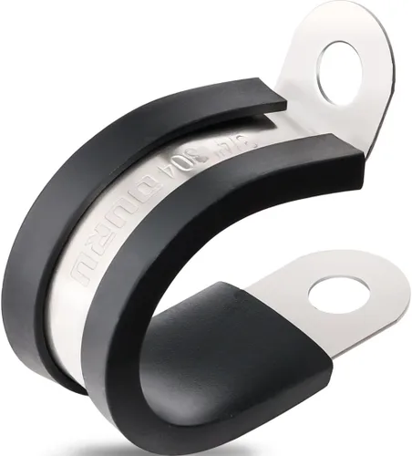 Miniatura 15 de OURU 100 piezas de abrazaderas de cable de 3/8 pulgadas, abrazaderas de cable de acero inoxidable 304 con revestimiento de goma acolchado y aislado