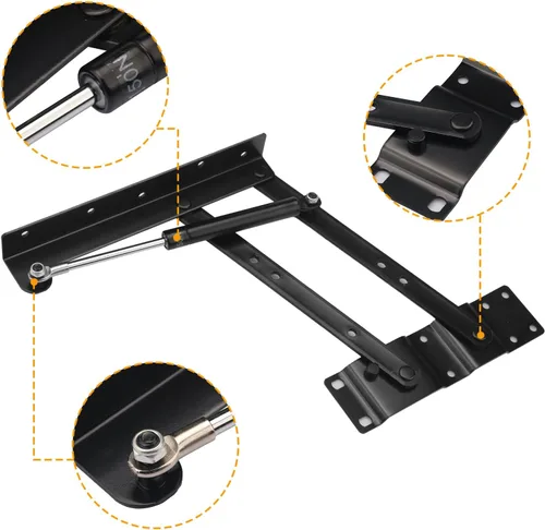 Miniatura 3 de 1 par de bisagras plegables y de elevación, bisagra hidráulica de elevación de alta resistencia para hardware de mecanismo del hogar, herramienta