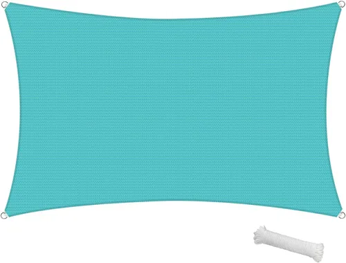Miniatura 8 de SunnyRoyal Toldo tipo vela rectangular de 8 x 8 pies, para dar sombra a patios, exteriores, para jardín al aire libre (turquesa)