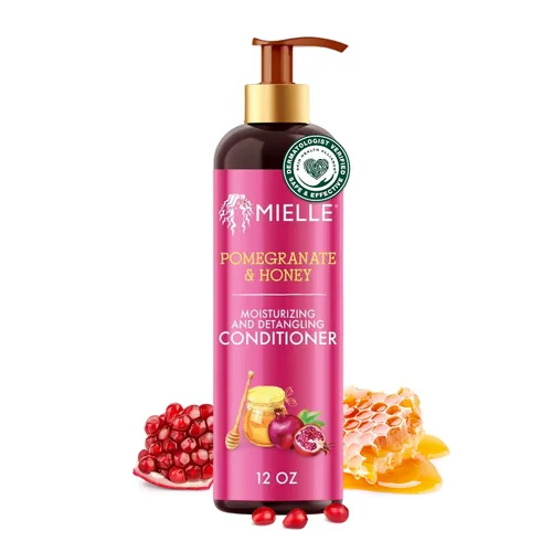 Mielle Organics Pomegranate & Honey - Acondicionador hidratante y desenredante para cabello tipo 4, 12 onzas