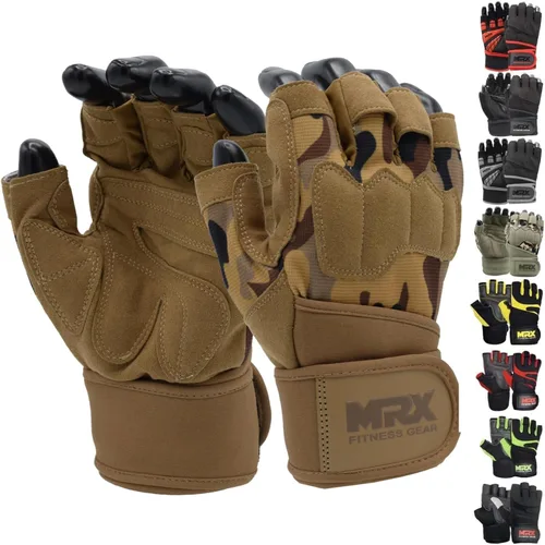 Miniatura 16 de MRX - Guantes de levantamiento de pesas para hombres, guantes de entrenamiento para hombre, guantes de levantamiento de muñeca, guantes de gimnasio
