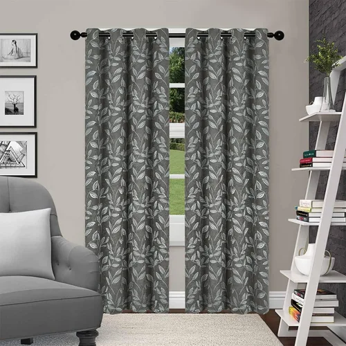 SUPERIOR Cortinas opacas, oscurecimiento de la habitación para dormitorio, bloqueo solar, térmicas, cortinas bohemias modernas, colección de hojas,