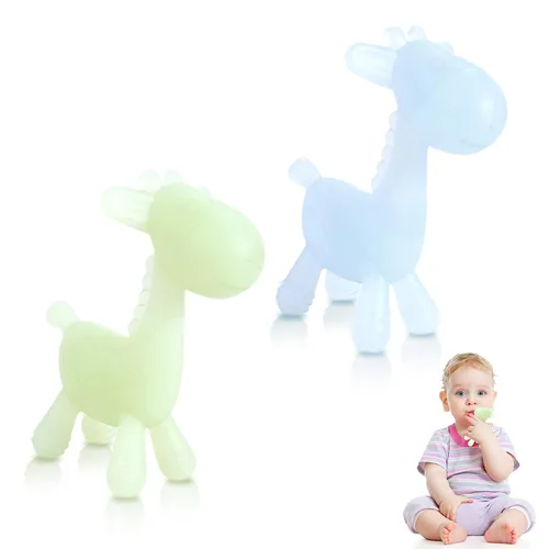 Miniatura 9 de TYRY.HU Juguetes de dentición para bebés de 0-6 6-12 meses, mordedores de jirafa de silicona sin BPA para bebés de 3-6 meses, juguetes de masticar