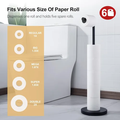 Miniatura 5 de BAGNOLUX Soporte para papel higiénico de baño con reserva, soporte de papel higiénico de acero inoxidable SUS304 resistente a la oxidación, soporte