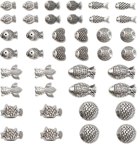 Miniatura 10 de FASHEWELRY Cuentas espaciadoras de forma animal de metal tibetano Elefante de plata antigua