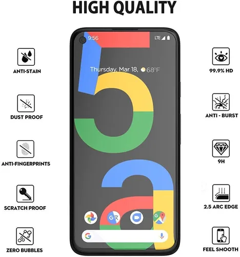Miniatura 8 de magglass Protector de pantalla de vidrio templado para Google Pixel 5a 5G, anti burbujas, protector de pantalla de cobertura completa UHD