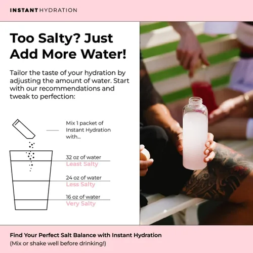 Miniatura 4 de Instant Hydration Paquetes de Polvo de Electrolitos - Mezcla de Bebida de Electrolitos de Sandía - Sin Azúcar - Keto, Vegano, Sin Gluten, Sin OGM