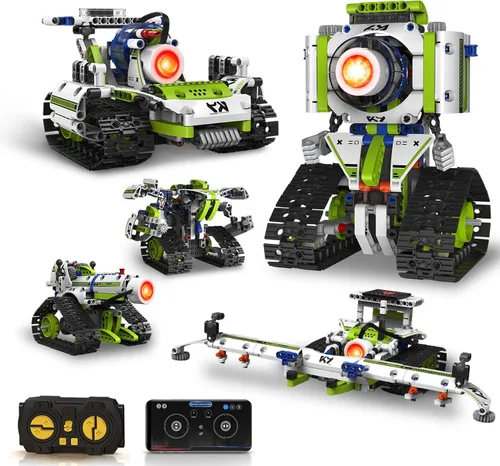 Miniatura 10 de Kit de construcción de robot STEM para niños de 8 a 16 años, juguetes robot 5 en 1 con aplicación y control remoto, 269 piezas de bloques