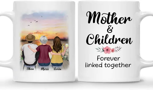 Miniatura 14 de Gossby Tazas personalizadas para mamá, regalos personalizados para mamá de hijas, hijos con avatares, nombres, cumpleaños, día de la madre, regalos