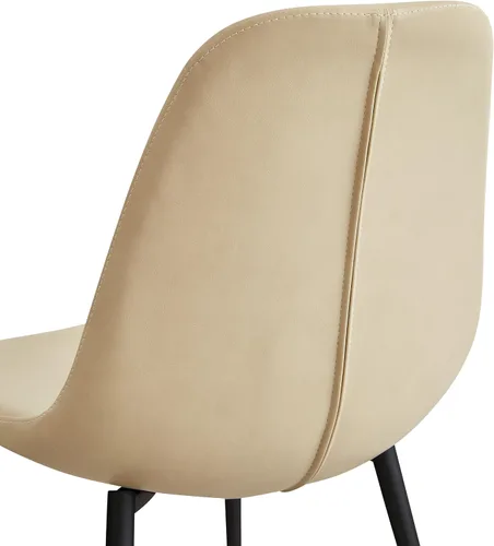 Miniatura 8 de Juego de 2 sillas de comedor con respaldo alto, sillas modernas de cocina y comedor de mediados de siglo, sillas tapizadas de piel sintética