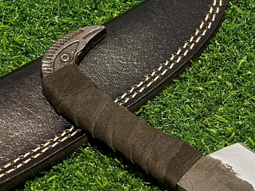 Miniatura 6 de Poshland - Cuchillo nórdico Viking de Odin Raven de 10.3 pulgadas - Hoja de acero al carbono forjada a mano de 6.5 pulgadas, empuñadura de cabeza