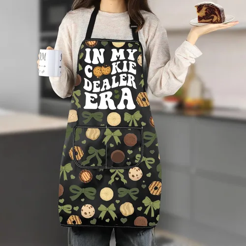 Miniatura 6 de MNIGIU Divertido delantal de pastelería con bolsillos, regalo de chef de cocina en mi distribuidor de galletas, delantal de cocina, regalo