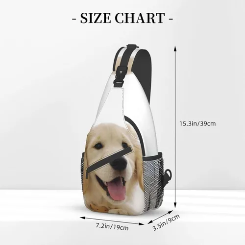 Miniatura 3 de PHIDOL Flower Gerbera - Mochila bandolera para hombre, bolsa de viaje para senderismo, bolsa de hombro cruzada., cachorros de golden retriever