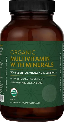 Global Healing Center - Multivitamínico orgánico USDA para mujeres y hombres - Las vitaminas incluyen A, C, D y más para tus necesidades generales