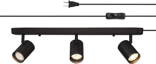 Miniatura 11 de GLOBE Electric 60024 Iluminación de riel de 3 luces con enchufe, cabezales ajustables, acabado blanco mate, 22 pulgadas, base GU10, cable de 15 pies