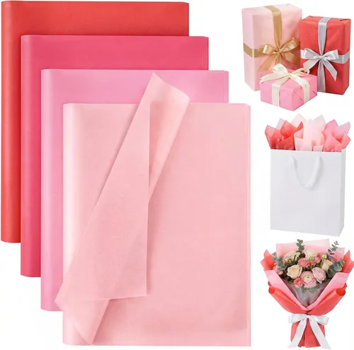 Shindel 120 hojas de papel de seda rosa, papel de regalo de 20 x 14 pulgadas para bolsas de regalo, bodas, despedidas de soltera, proyectos de