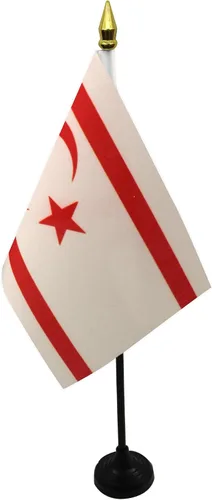 Miniatura 10 de AZ FLAG Bandera de mesa de Albania de 4 x 6 pulgadas - Bandera de escritorio albanesa 5.9 x 3.9 in - Tapa de lanza dorada