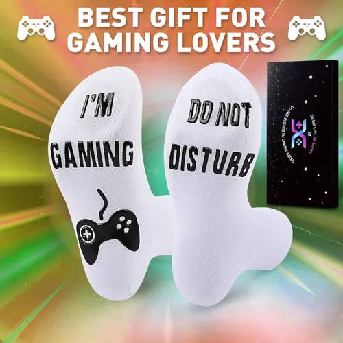 Miniatura 4 de QAPIZM Do Not Disturb I'M Gaming Socks, Men Gifts Ideas Valentines Day Kids Valentine Boy Gamer Sock Gift for Mens Dad Father