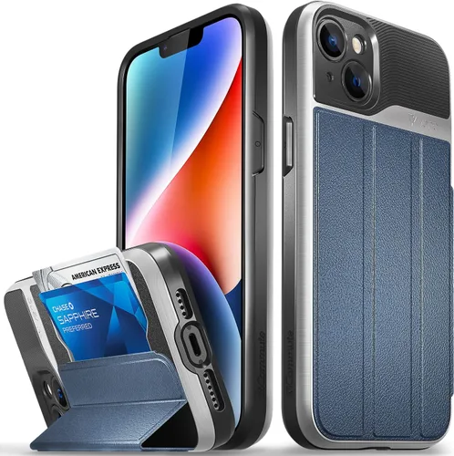 Miniatura 31 de VENA vCommute Funda tipo cartera compatible con Apple iPhone 14 (15.5 cm), funda de cuero con tapa plegable, tarjetero con función de soporte