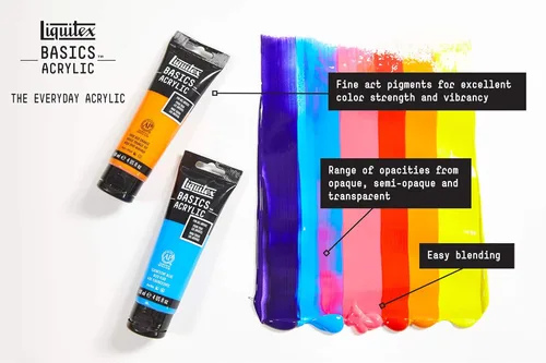 Miniatura 3 de Liquitex BASICS Pintura Acrílica, Botella de 400ml (13.5 oz), Blanco Titanio Titanio Blanco