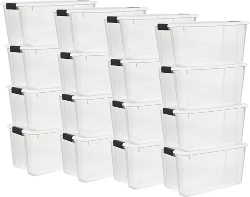 Miniatura 17 de Sterilite - Paquete de 8 cajas ultra de cierre con pestillo, contenedores de almacenamiento con tapas, plástico transparente, 70 cuartos de galón