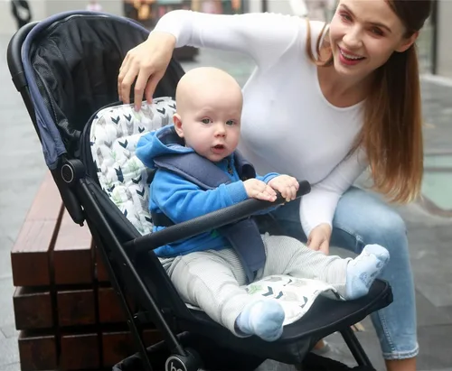 Miniatura 7 de Cojín para Carrito de Bebé, Colchoneta Silla Paseo Universal Transpirable, Cojín para Sillas de Paseo 100% Algodón, 34x78cm 1 Paquete