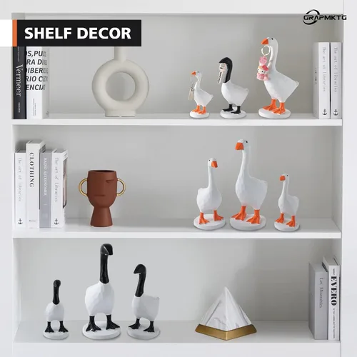 Miniatura 4 de GRAPMKTG Lindo soporte magnético para llaves de ganso de escritorio, estatua de escritorio, decoración divertida de dormitorio, regalos