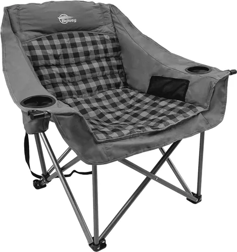 Miniatura 10 de Bolosy Paquete de 2 Sillas de Camping de Gran Tamaño para Adultos de Servicio Pesado Sillas Plegables para Exteriores Acolchadas Sillas de Césped