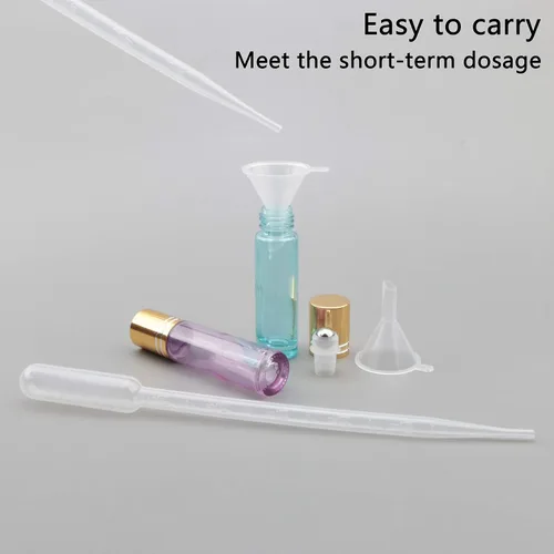 Miniatura 4 de Kesell Paquete de 10 botellas de vidrio de 0.3 fl oz, Azul perla y morado, Moderno