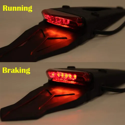 Miniatura 3 de Luz trasera LED roja de montaje en guardabarros trasero, lámpara de freno, señales de giro, luz de placa de matrícula para motocicleta todoterreno