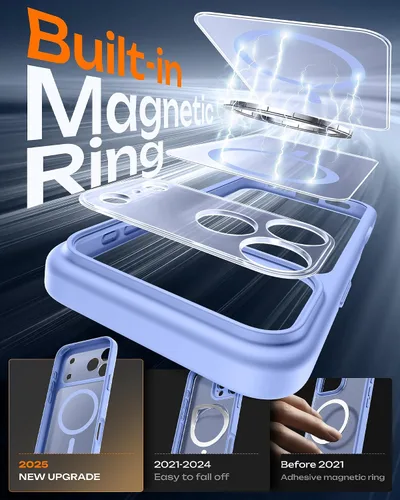 Miniatura 73 de TOCOL Funda para iPhone 11, compatible con Magsafe, protección completa de cámara, imanes integrados, protección contra caídas, funda translúcida