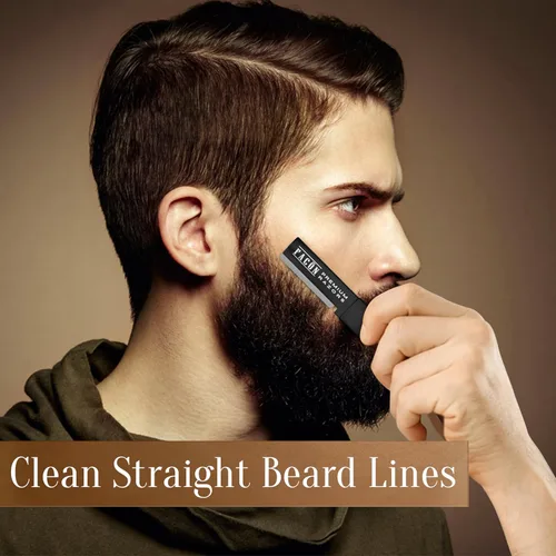 Miniatura 3 de Facón - Navaja de afeitar para barba para hombres - Herramienta profesional para moldear la barba, kit de aseo con 11 hojas de repuesto, moldeador