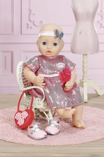 Miniatura 3 de Baby Annabell Atuendo glamour de lujo de 16.9 in – brillante ropa de fiesta – fácil para manos pequeñas, juego creativo promueve la empatía