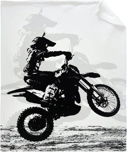 Manta de motocross Racer deportes extremos estampada súper suave de franela de felpa ligera y acogedora para niños y hombres, regalo para sofá Dirt