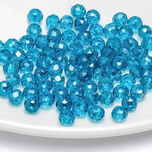 Miniatura 21 de 786 cuentas de cristal de 4 tamaños, cuentas de cristal Rondelle facetadas, cuentas de cristal Briolette, cuentas espaciadoras para pulseras, Ámbar