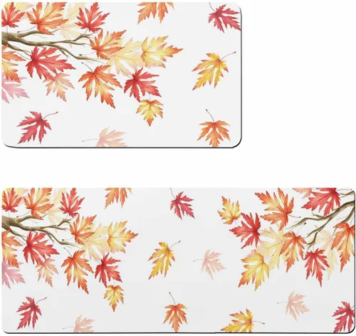 Tapete de baño con hojas de otoño, antideslizante, de secado rápido y absorbente, de tierra de diatomeas, para fregadero de cocina, lavable, para