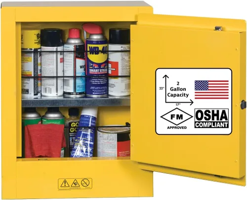 Miniatura 9 de Justrite 890200 - Gabinete para almacenamiento de seguridad, de tamaño pequeño, para almacenar productos inflamables, manual, con 1 puerta, de acero