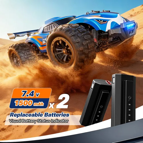 Miniatura 4 de Autos RC rápidos sin escobillas 1/16 para adultos, auto de control remoto todoterreno máximo de 64 KM/H - Camiones monstruo RC todoterreno de alta