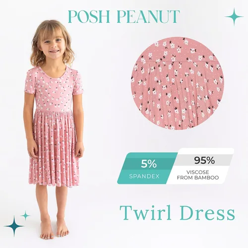 Miniatura 2 de Posh Peanut - Vestidos para niñas – Vestido suave para niña hecho con viscosa de bambú – Vestidos de otoño, primavera y verano para niñas