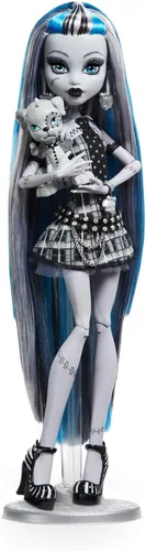 Muñeca Monster High, Frankie Stein en Blanco y Negro, Muñeca Coleccionista de Drama en Reel, Tamaño de Muñeca y Tamaño Real de Pósters, Tema de