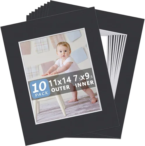 Miniatura 9 de Paquete de 10 tableros de respaldo solamente – Tablas de base blancas sin cortar de 11 x 14 pulgadas, sin ácidos y con núcleo blanco, ideal