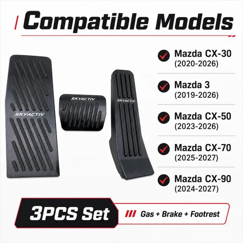 Miniatura 6 de Cubiertas de pedal de acelerador de gas de aleación de aluminio, accesorios interiores antideslizantes sin perforación, pedal de freno Pastillas