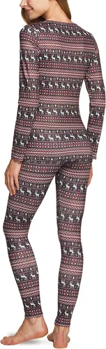 Miniatura 2 de TSLA Conjunto de ropa interior térmica para mujer, vellón suave, pantalones largos, primera capa cálida para invierno, parte superior e inferior