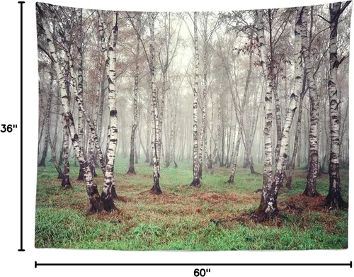 Miniatura 8 de Telón de fondo de tela de 5 x 3 pies con temática de bosque natural, fotografía, árbol de abedul, jungla verde hierba, fondo de paisaje de verano