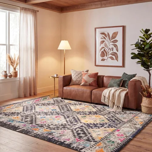 Miniatura 24 de SAFAVIEH Madison Collection - Alfombra de pasillo de 2 pies 2 pulgadas x 6 pies, color verde y beige, diseño bohemio de diamante, no desprende