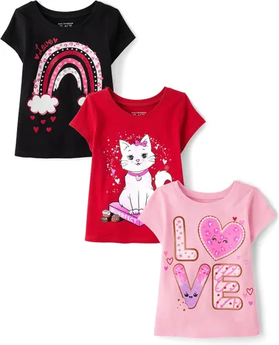 Miniatura 38 de The Children's Place Baby-Girls and Toddler Unicorns,Butterflies,Trends Short Sleeve Graphic T-Shirts,3 Pack