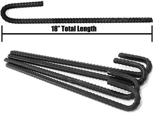 Miniatura 2 de Trident Fence Estacas de tierra de acero con gancho en J de 18 pulgadas (paquete de 4)