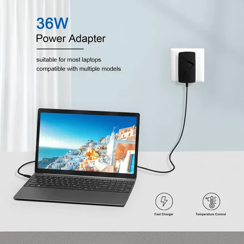 Miniatura 3 de Cargador de 12V 3A 2A compatible con Jumper Ezbook X3 X4 S4 2 3 3S 3L Pro EZpad 6 Pro HeroBook ubook AeroBook LapBook xidu Tour Pro 12.5 Trekstor