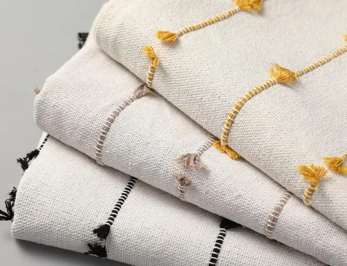 Miniatura 5 de NUYECY Fundas de Almohada Lumbar Larga Boho 16 x 24 pulgadas Amarillo, Patrón de Rayas Clásicas Algodón Funda de Almohada Lumbar Larga Decorativa