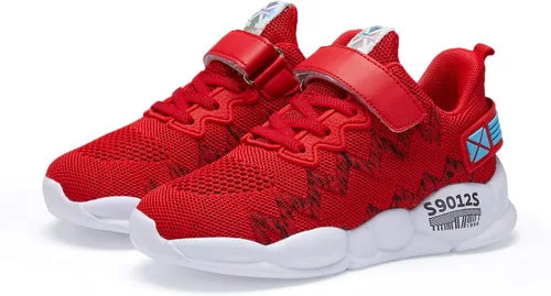 Hetios Zapatos para niños y niñas, ligeros, atléticos, para correr, transpirables, de punto, para la escuela (bebéniño pequeñoniño grande)